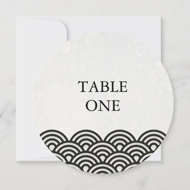 Convite Seigha Japonês Estilizou Ondas À Mesa (Frente)