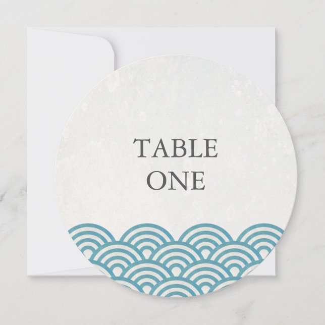 Convite Seigha Japonês Estilizou Ondas À Mesa (Frente)