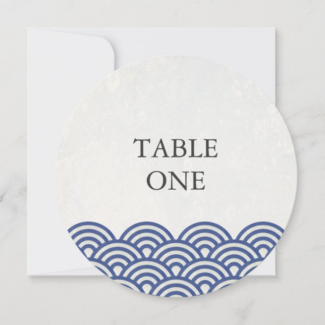 Convite Seigha Japonês Estilizou Ondas À Mesa (Frente)