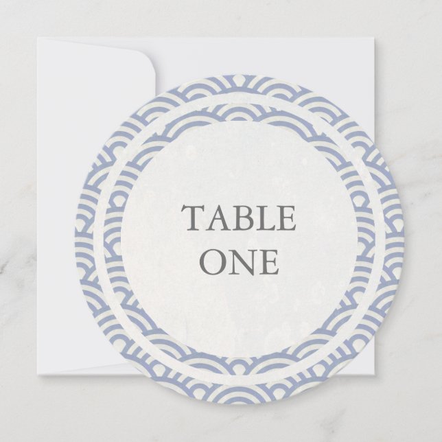 Convite Seigha Japonês Estilizou Ondas À Mesa (Frente)