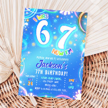 Seis Sete 6 7 Neon Brilho Garoto Espacial Groovy A