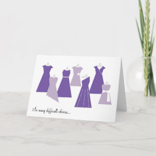 Convite Seja a minha carta de madrinha (vestidos roxos)