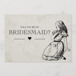Convite Seja a minha dama de Bridesmaid Alice no País das