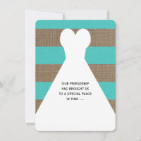 Seja a minha madrinha Poem Turquoise com Burlap