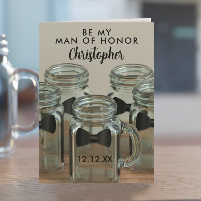 Convite Seja Meu Homem de Honra Carta de Pedido de Propost (Ask your Man of Honor to stand  by your side with this card. Mention the free bar and he'll say yes!)