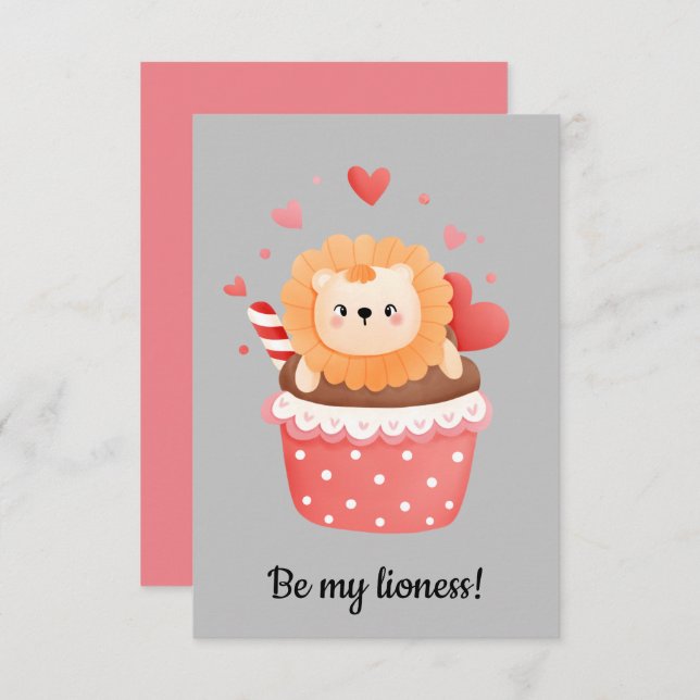 Convite Seja meu namorados de leão (Frente/Verso)