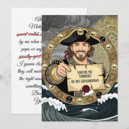 Convite Seja Meu Padrinho Pirata Corajoso