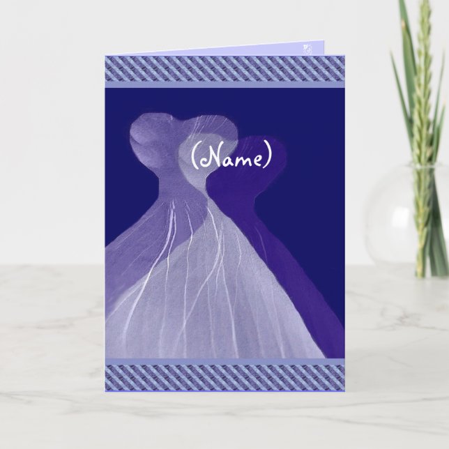 Convite Seja Minha Bridesmaid Tema Real Azul Voando (Frente)
