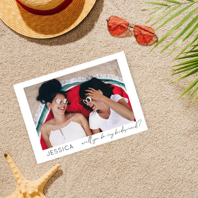 Convite Seja Minha Caligrafia De Proposta De Foto Da Bride (Criador carregado)