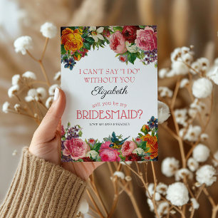 Convite Seja Minha Colmeia  Vintage Floral Bridesmaid