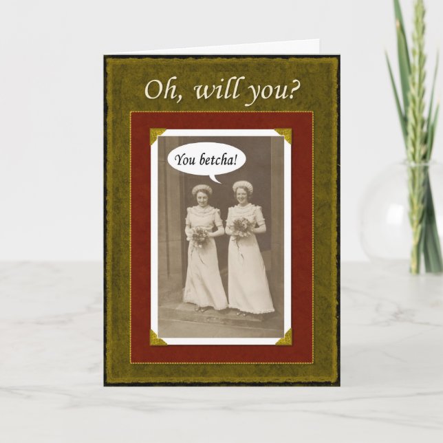 Convite Seja minha dama de Bridesmaid, Betcha? (Frente)