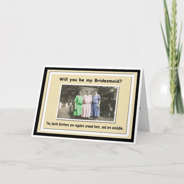 Convite Seja minha dama de Bridesmaid, com opções? - FUNNY (Frente)