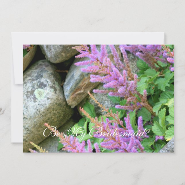 Convite Seja minha dama de honra das flores astilbe (Frente)