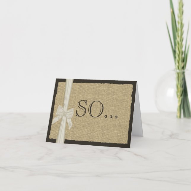 Convite Seja minha madrinha Burlap e Arco (Frente)