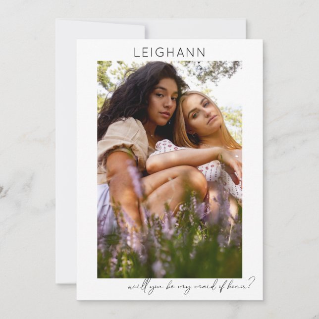 Convite Seja Minha Madrinha de casamento Fotografia Propos (Frente)