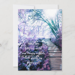 Convite seja minha menina de flores floresta encantada