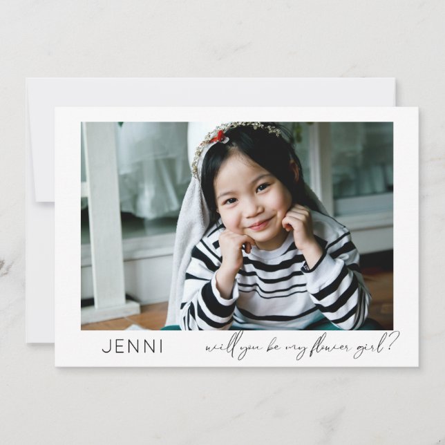 Convite Seja Minha Menina de Flores Fotografia Proposta Ca (Frente)