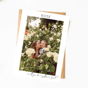 Convite Seja Minha Padrinho de Flor Foto Proposta Caligraf