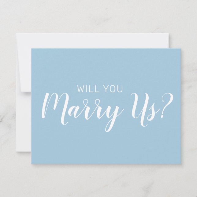 Convite Seja Nosso Celebrante | Casamento Nos Una Azul Poe (Frente)