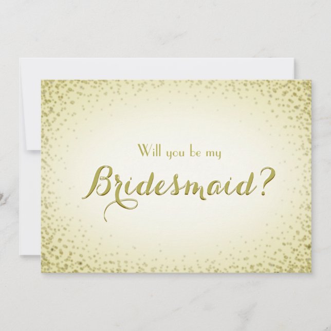 Convite Seja O Meu Ouro De Bridesmaid Confetti (Frente)