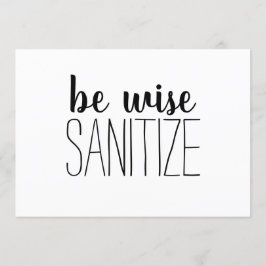 Convite Seja Sábio... Sanitize;cartão