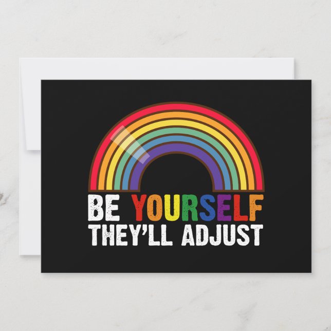 Convite Seja Você Mesmo Eles Se Adaptarão LGBTQ Arco-Íris  (Frente)