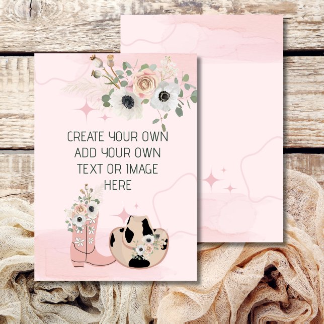 Convite Sela em Pé de Cowgirl Western Faça-Você-Mesmo em B (Criador carregado)