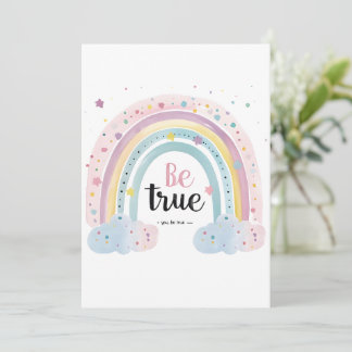 Convite Self Love Affirmation Cute Pastel Be True Rainbow