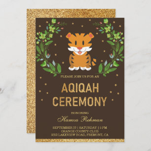 Convite Selgle Safari Cute Baby Tigre Aqiqah