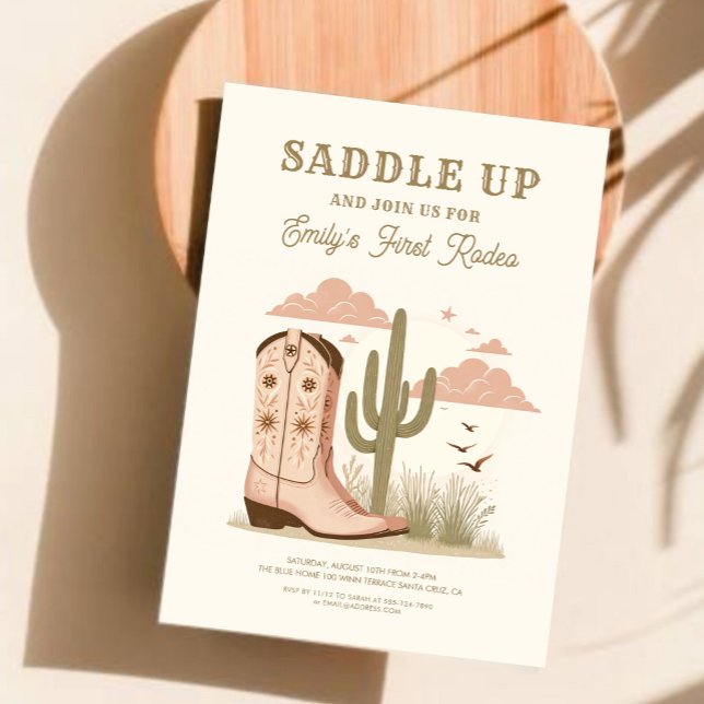 Convite Selle a Wild Western Cactus Girl (Criador carregado)