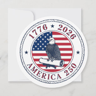 Convite Selo Águia Comemorativo América 250 – 1776-2026