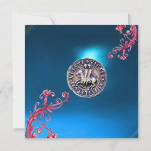 Convite SELO DE azul-safira do KNIGHTS TEMPLAR