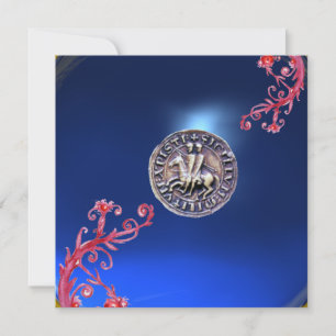 Convite SELO DE azul-safira TEMPLAR KNIGHTS