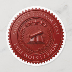 Convite Selo de certificado de cera vermelha 3D editável p