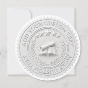 Convite Selo de certificado de folha de cera branca editáv