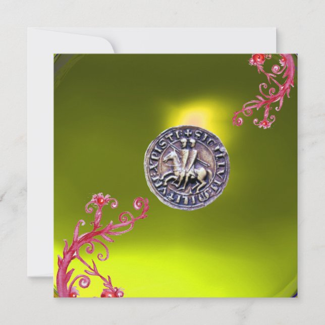 Convite SELO DO MODELO KNIGHTS, topaz amarelo (Frente)