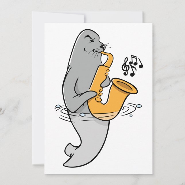 Convite Selo Jogando O Saxofone (Frente)