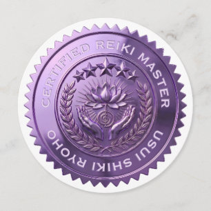 Convite Selo personalizado DIY 3D Reiki Master em folha ro