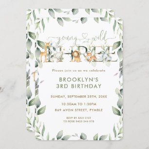 Convite Selva Animais Selvagem Selvagem Selvagem Jovem Sel