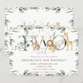 Convite Selva-Chic segundo aniversário Verde Dois Selvagen