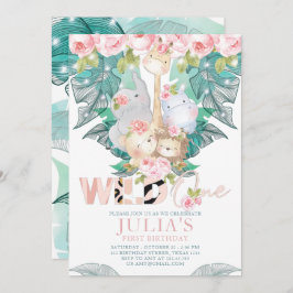 Convite Selva de Animais Primeiro Aniversário