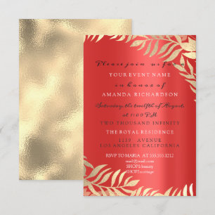 Convite Selva Dourada Rubi Vermelho Dourado Bridal Elegant