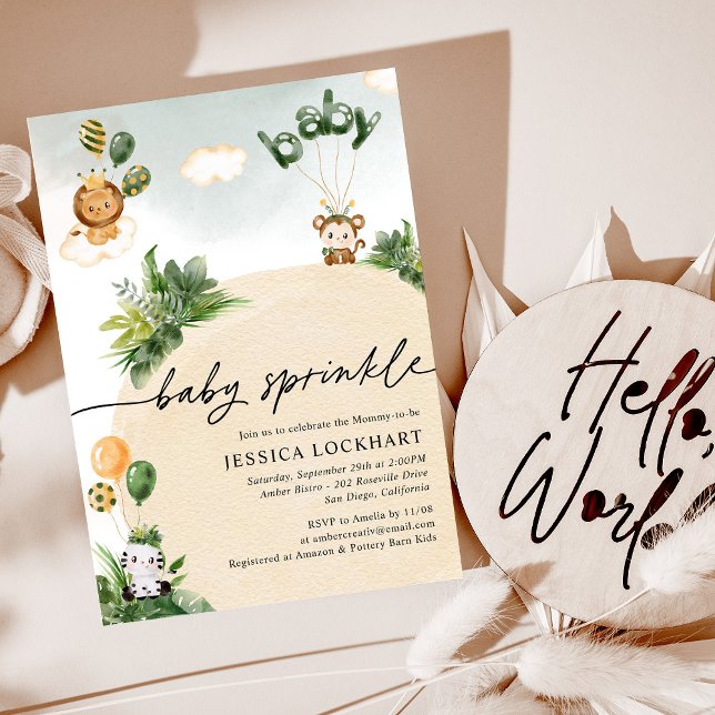 Convite Selva Selva Safari Boy Sprinkle (Criador carregado)