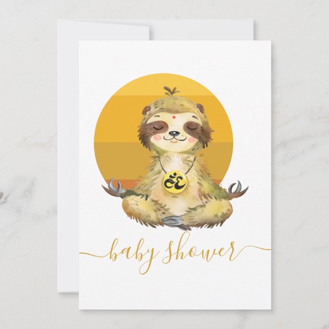 Convite Selva Selvagem Safari Baby Sloth Invitation (Verso)