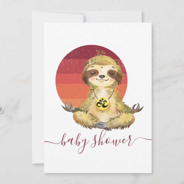 Convite Selva Selvagem Safari Baby Sloth Invitation (Verso)
