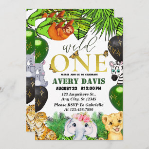 Convite Selva Selvagem Safari Previsto Crianças primeiros 