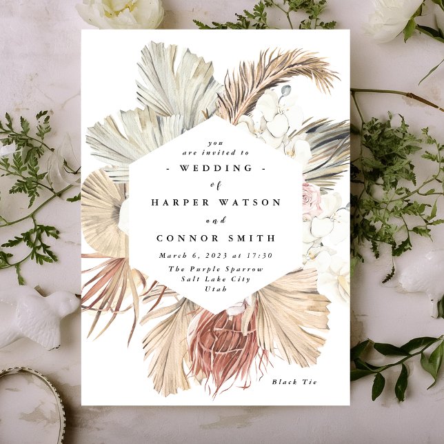 Convite Selva Tropical Floral de Grass (Criador carregado)