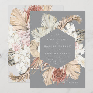 Convite Selva Tropical Floral de Grass, Cinzas