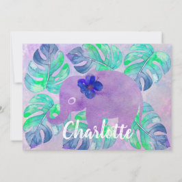 Convite Selva Tropical Monstera Folha de Elefante de Aquar