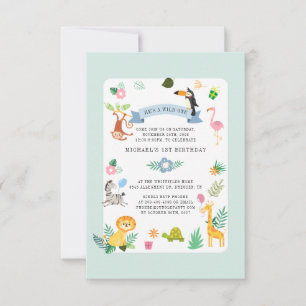 Convite Selvagem de Animais Selvagens de Safari primeiro a